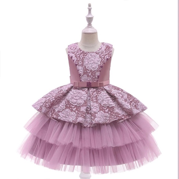 Other - Luxury Floral Embroidered Wedding Birthday Boutique Flower Girl Dress 5030